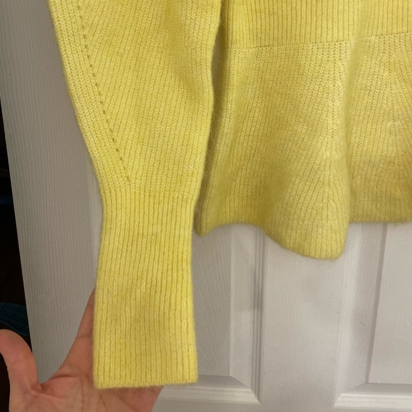 H&M alpaca wool blend peplum yellow sweater NWT XS - Picture 4 of 7